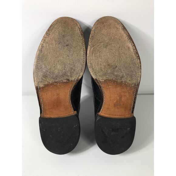 Allen Edmonds Men’s 9.5C Chester Black Leather Wingtip Oxford Dress Shoes - Picture 9 of 10